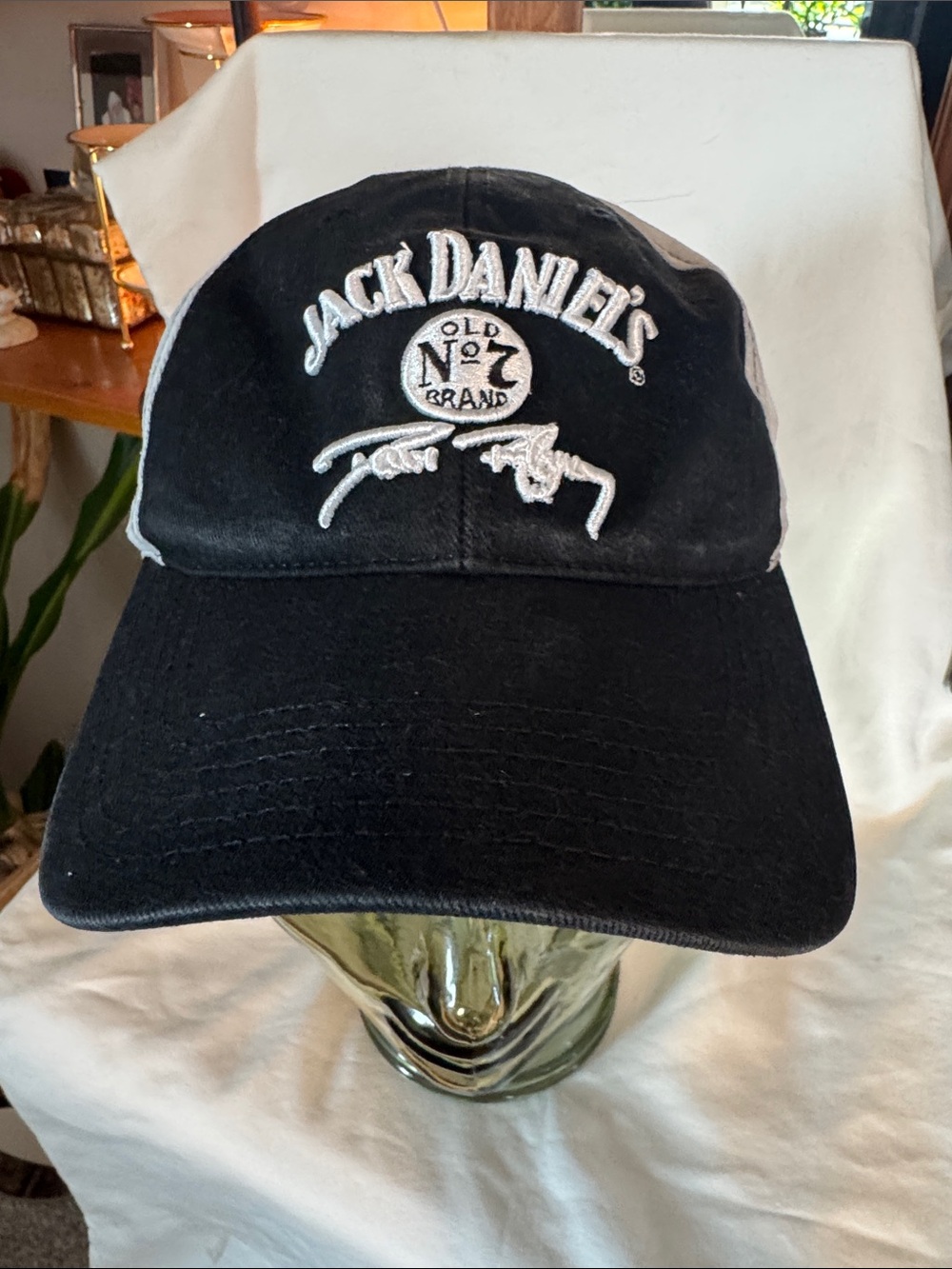 Chase Authentics Black and White Jack Daniel's Embroidered Baseball Cap